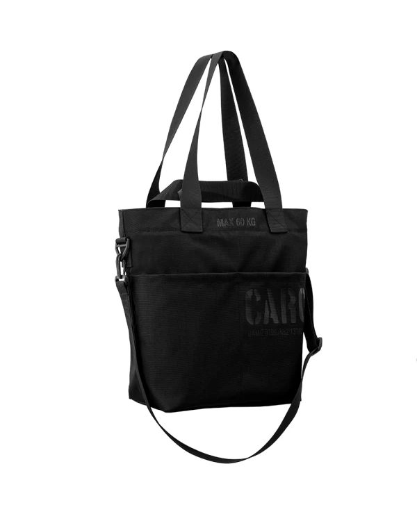 mała elegancka pojemna czarna torba miejska z kieszeniami z cordury cargo by owee