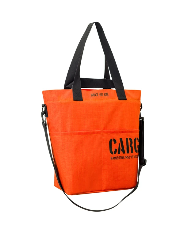 pomarańczowa pojemna elegancka miejska torba z cordury cargo by owee duże kieszenie