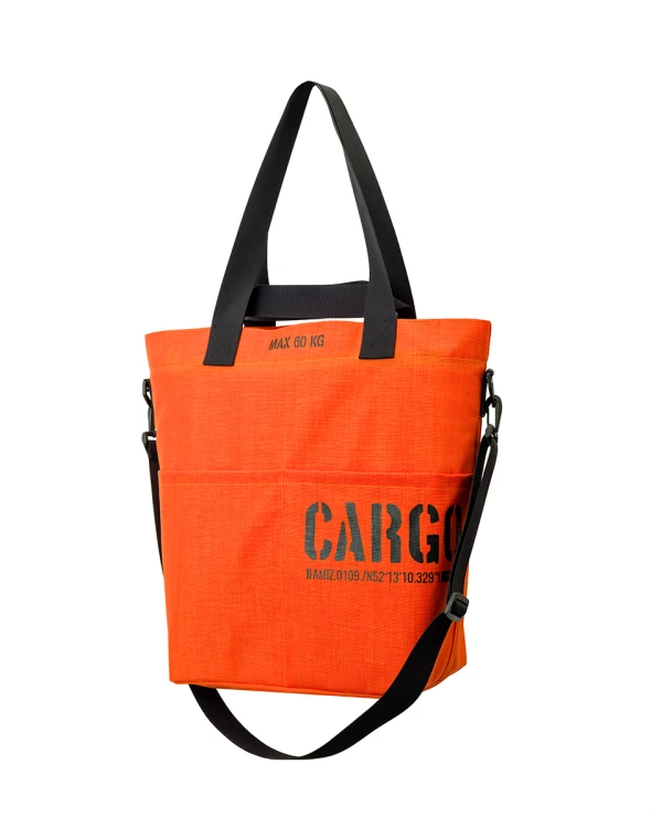 pomarańczowa pojemna elegancka miejska torba z cordury cargo by owee duże kieszenie