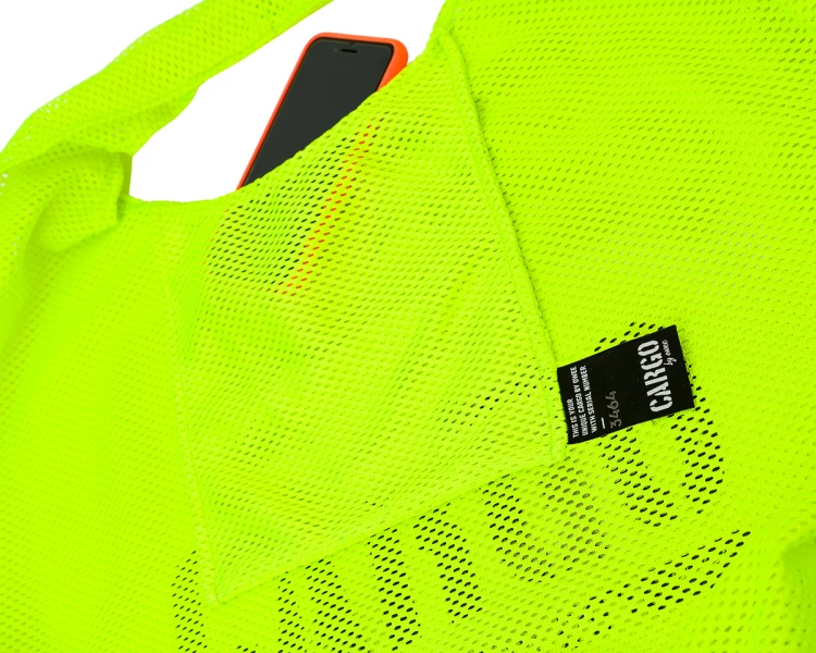 materiałowa mocna torba na zakupy z siateczki mesh cargo by owee żółta pojemna kieszeń zewnętrzna