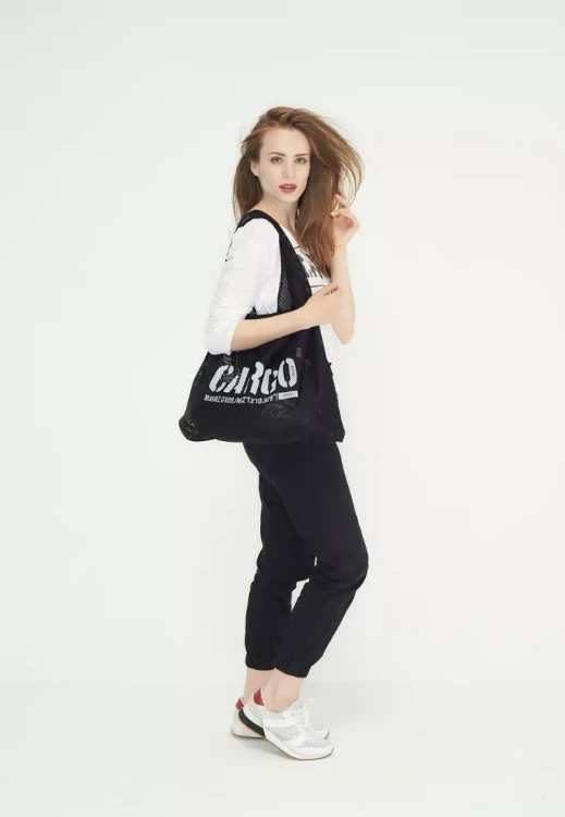 TORBA SHOPPER MESH BLACK CARGO BY OWEE NA MODELCE.webp