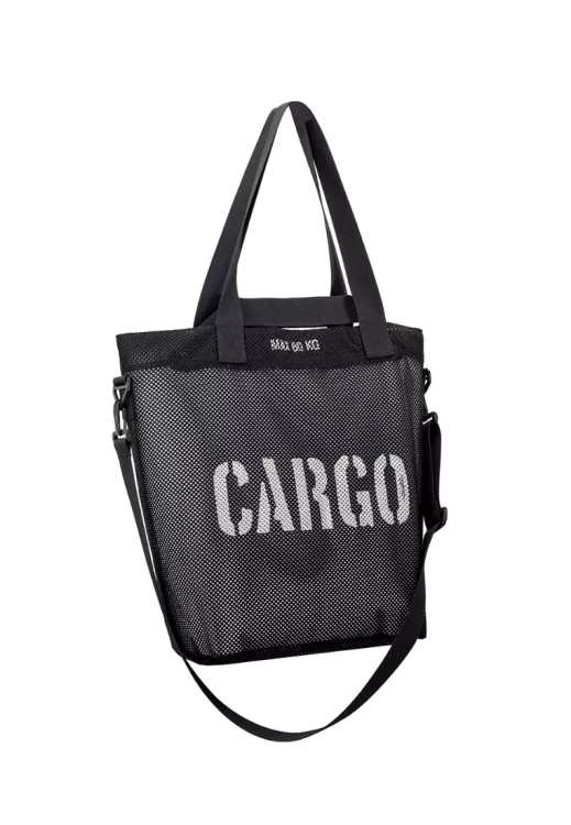 czarna pojemna wytrzymała torba z siatki mesh cargo by owee bok.webp