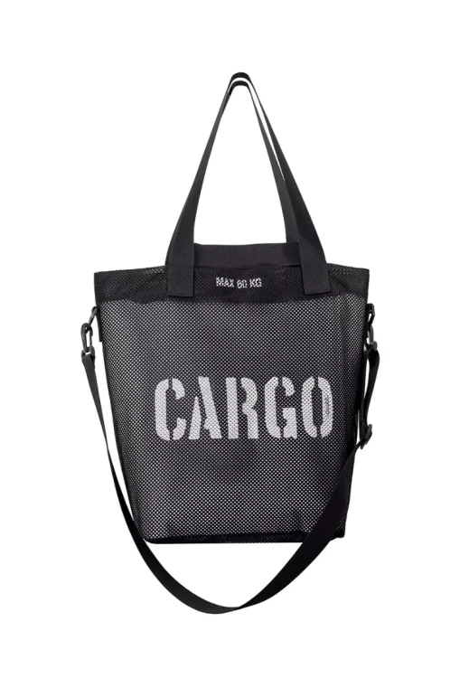 czarna pojemna wytrzymała torba z siatki mesh cargo by owee.webp