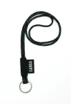 Smycz Paracord Reflective Black z kółkiem