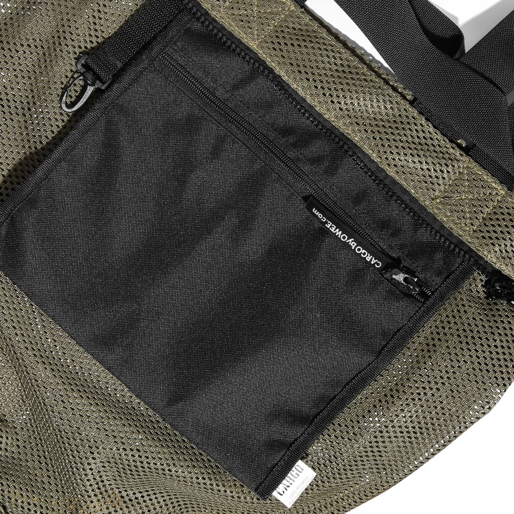 mocna oliwkowa torba z siatki mesh CARGO by OWEE duża kieszeń wewnętrzna