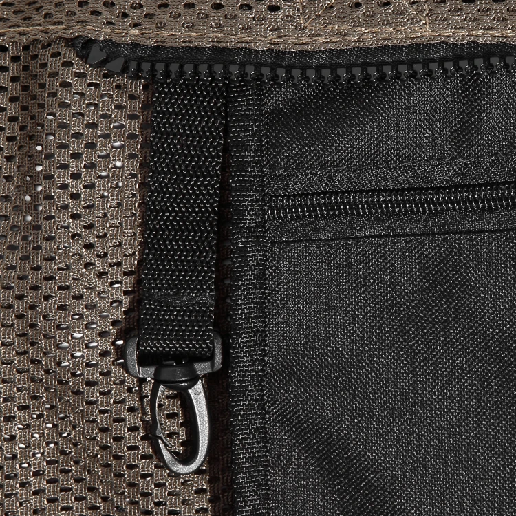 mocna oliwkowa torba z siatki mesh CARGO by OWEE karabińczyk na klucze