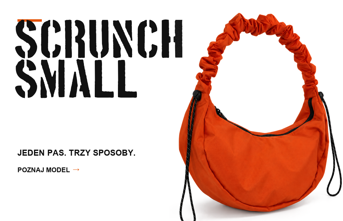 CARGO SCRUNCH SMALL — jeden pas, trzy sposoby noszenia. Poznaj model.