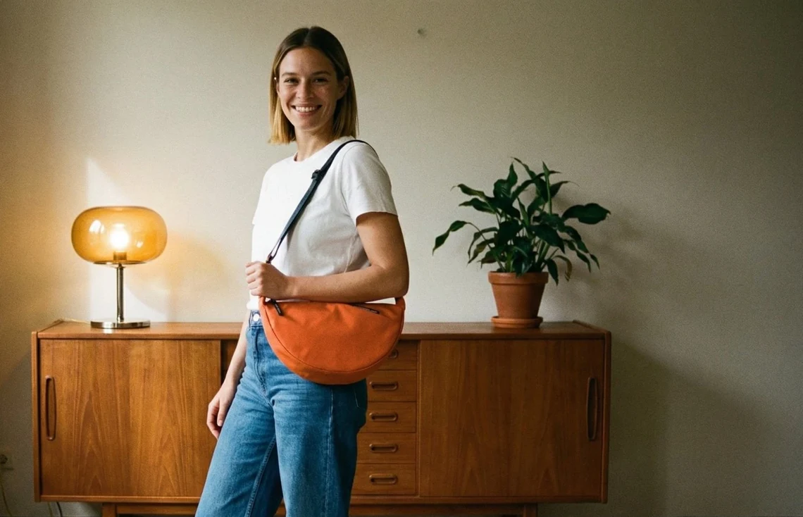 torba Half Moon pomarańczowa na modelce